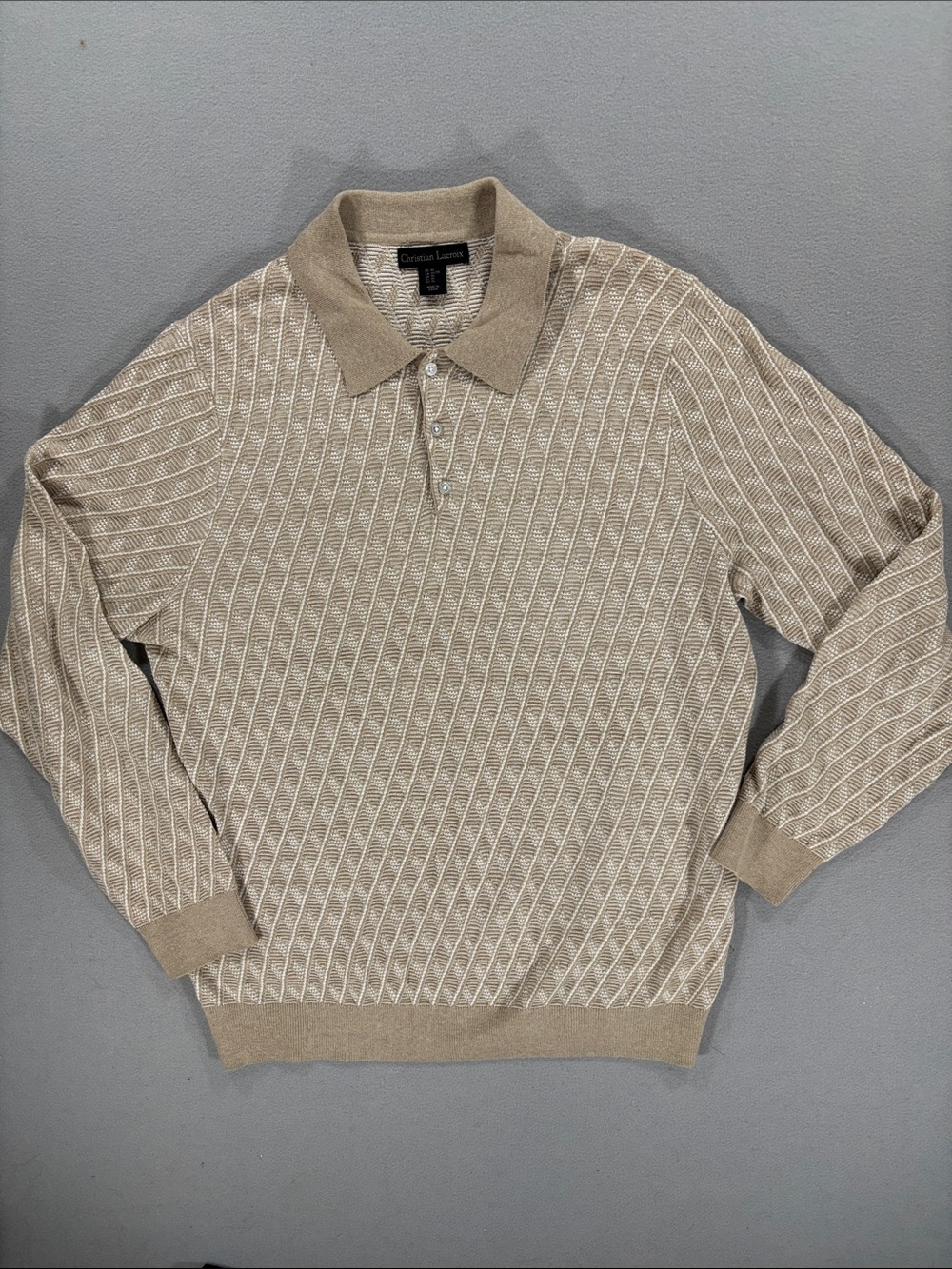 Vintage Christian Lacroix polo long sleeve beige XL